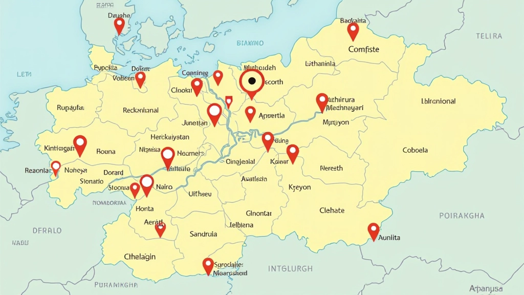 Šventės žemėlapis Lietuvoje su savivaldybių pavadinimais ir spalvomis pažymėtais renginių laikais